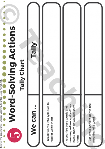 Preview image for Tally Charts: Word Solving Actions, Yr 5