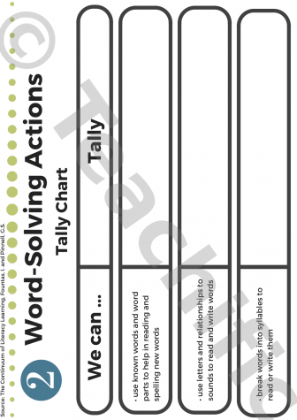 Preview image for Tally Charts: Word Solving Actions, Yr 2 