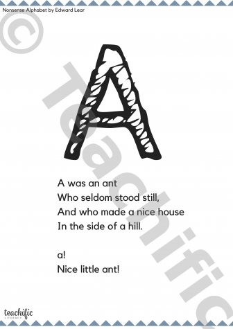 Preview image for Poems: A was an Ant Nonsense Alphabet, K-3