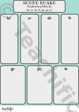 Preview image for Personal Word Wall Add On: Beginning Blends Sound Board (br)
