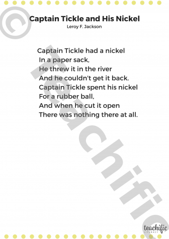 Preview image for Poems: Captain Tickle and His Nickel, K-3 - Leroy F. Jackson