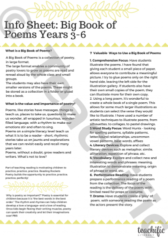 Preview image for Info Sheets: Big Book of Poems, Yrs 3-6
