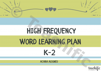 Preview image for High Frequency Word Learning: Sample Planners, K-2