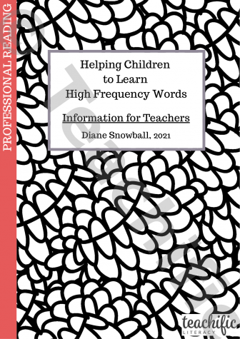 Preview image for Helping Children to Learn High Frequency Words  - Information for Teachers