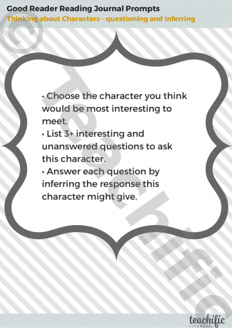 Preview image for Reading Journal Prompts:  Characters - Questioning and Inferring
