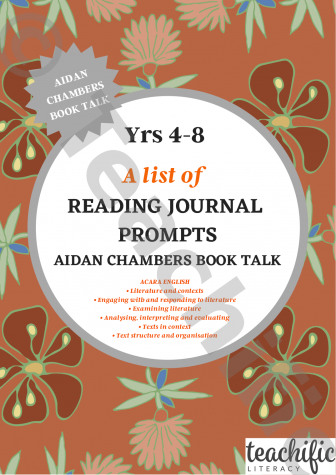 Preview image for A List of Reading Journal Prompts - Aidan Chambers Book Talk, Yrs 4-8 