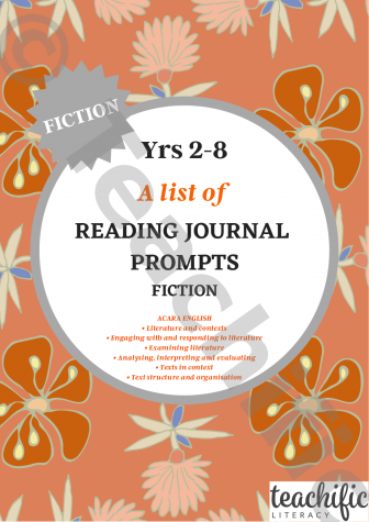 Preview image for A List of Reading Journal Prompts - Fiction, Yrs 2-8