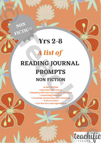 Preview image for A List of Reading Journal Prompts - Non Fiction, Yrs 2-8