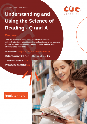 Preview image for Cue Webinar - Understanding and Using the Science of Reading, Nov 9th 2023