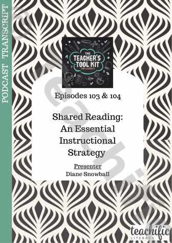 Preview image for Podcast Transcript Ep 103-104 Shared Reading: An Essential Instructional Strategy :