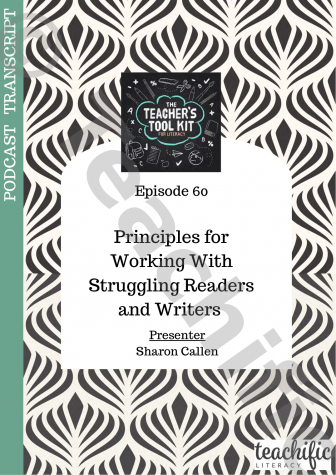 Preview image for Podcast Transcript Ep 60: Principles for Working with Struggling Readers and Writers