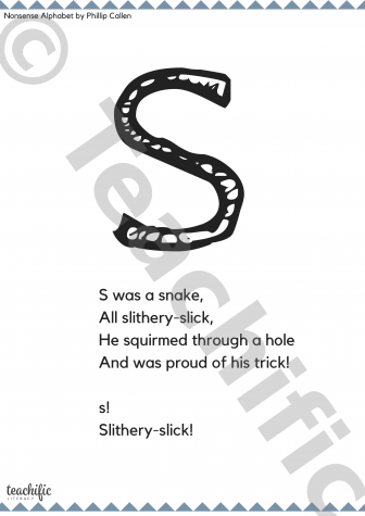 Preview image for Poems: S Was a Snake - Nonsense Alphabet, K-3
