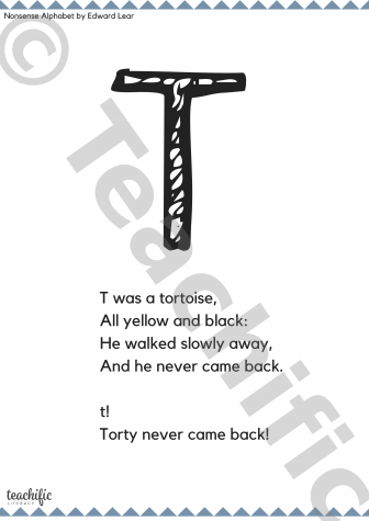 Preview image for Poems: T was a Tortoise - Nonsense Alphabet, K-3
