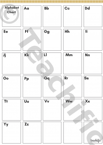 Preview image for Alphabet Chart: Set 4 Upper & Lowercase- Draw & write your own