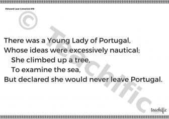 Preview image for Edward Lear Limerick #16: There was a Young Lady from Portugal