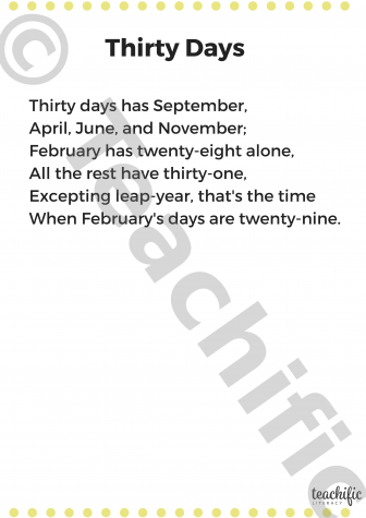 Preview image for Poems: Thirty Days, K-3