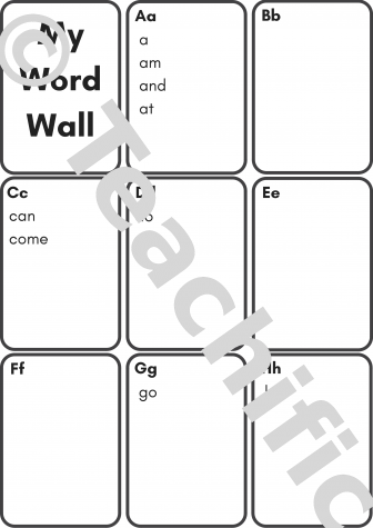 Preview image for Personal Word Wall:  My Word Wall Kindergarten First 25 High Frequency Words