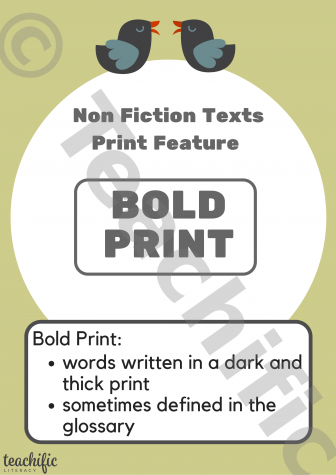 Preview image for Non Fiction Poster: Print Features, Yrs K-2 - Bold Print