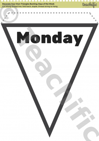 Preview image for Class Tools: Decorate Your Own Triangle Bunting - Days of the Week 2