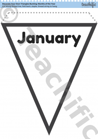 Preview image for Class Tools: Decorate Your Own Triangle Bunting - Months of the Year
