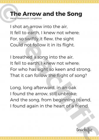 Preview image for Poems Yr 3,4: The Arrow and the Song - Henry Wadsworth Longfellow