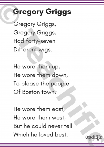 Preview image for Poems K-2: Gregory Griggs